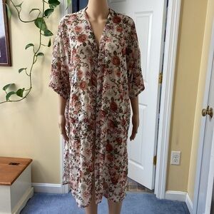 Long floral sheer kimono size small